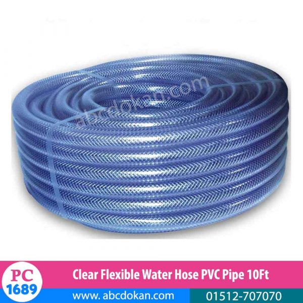 Clear Flexible Water Hose PVC Pipe 10Ft