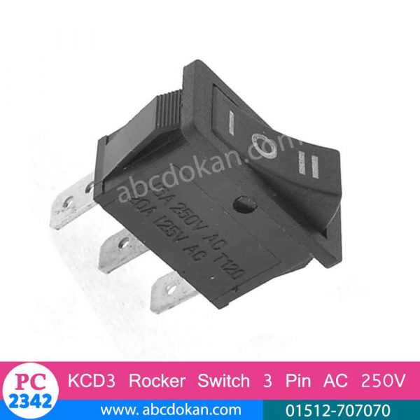 KCD3 Rocker Switch 3 Pin AC 250V